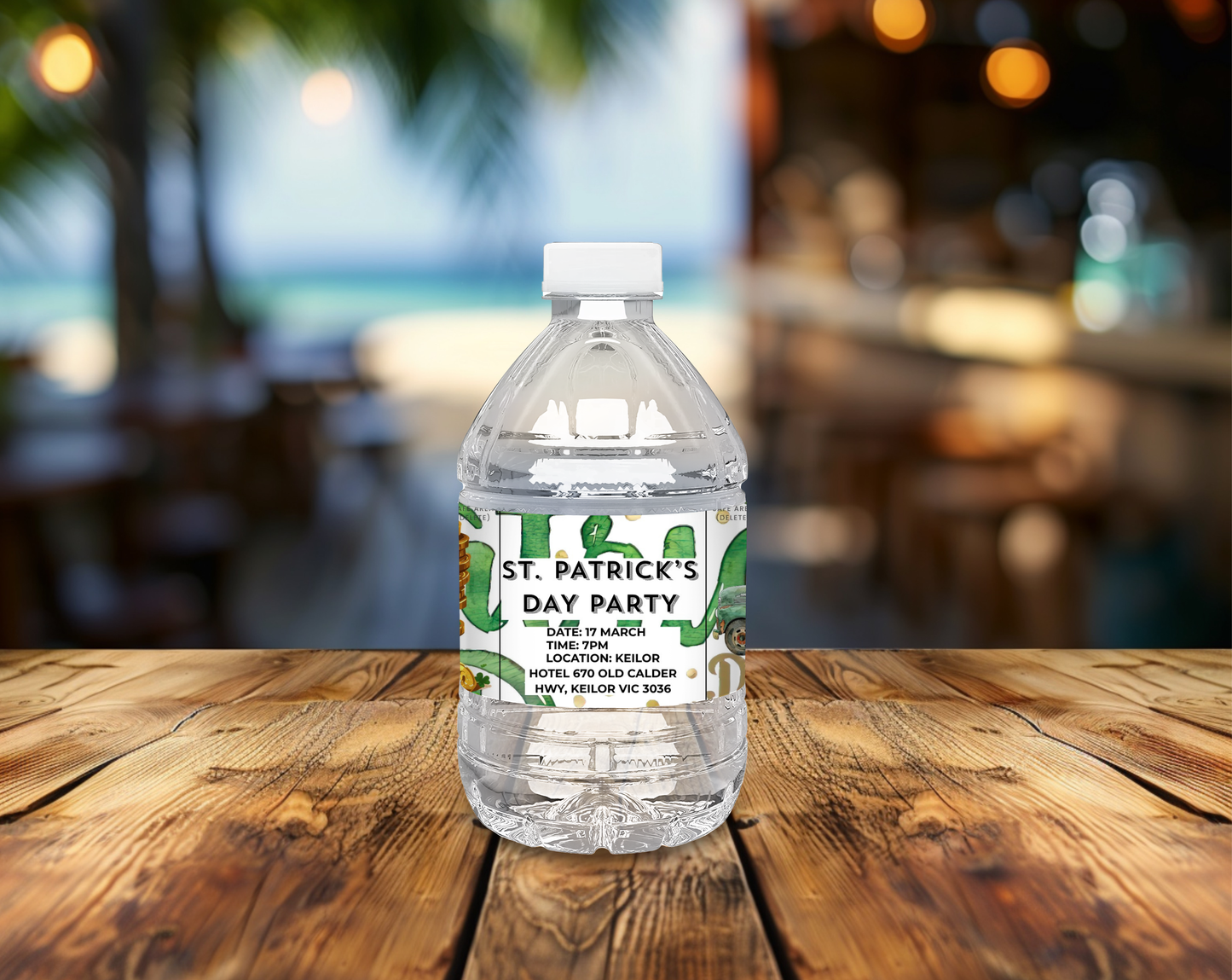St Patricks Day Water Bottle Label