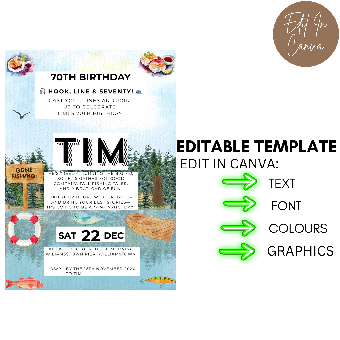 70th Birthday Invitation