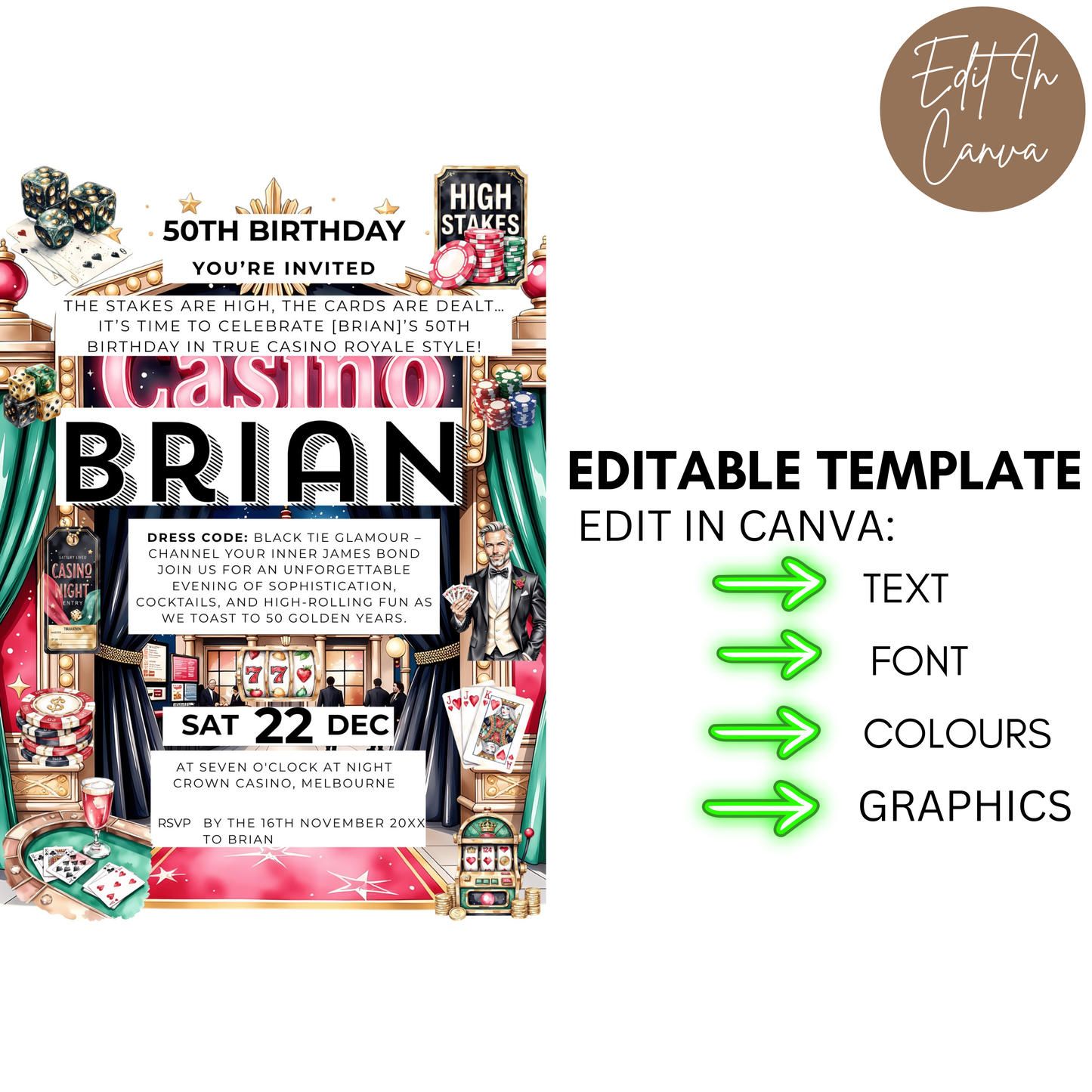 50th Birthday Invitation