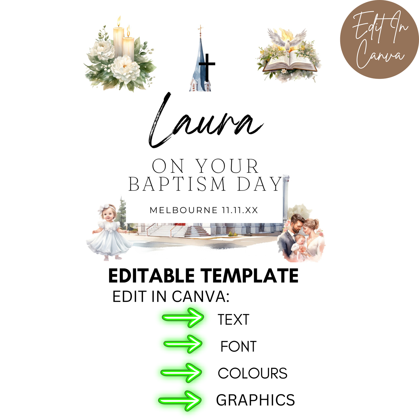 Baptism Day Card Female