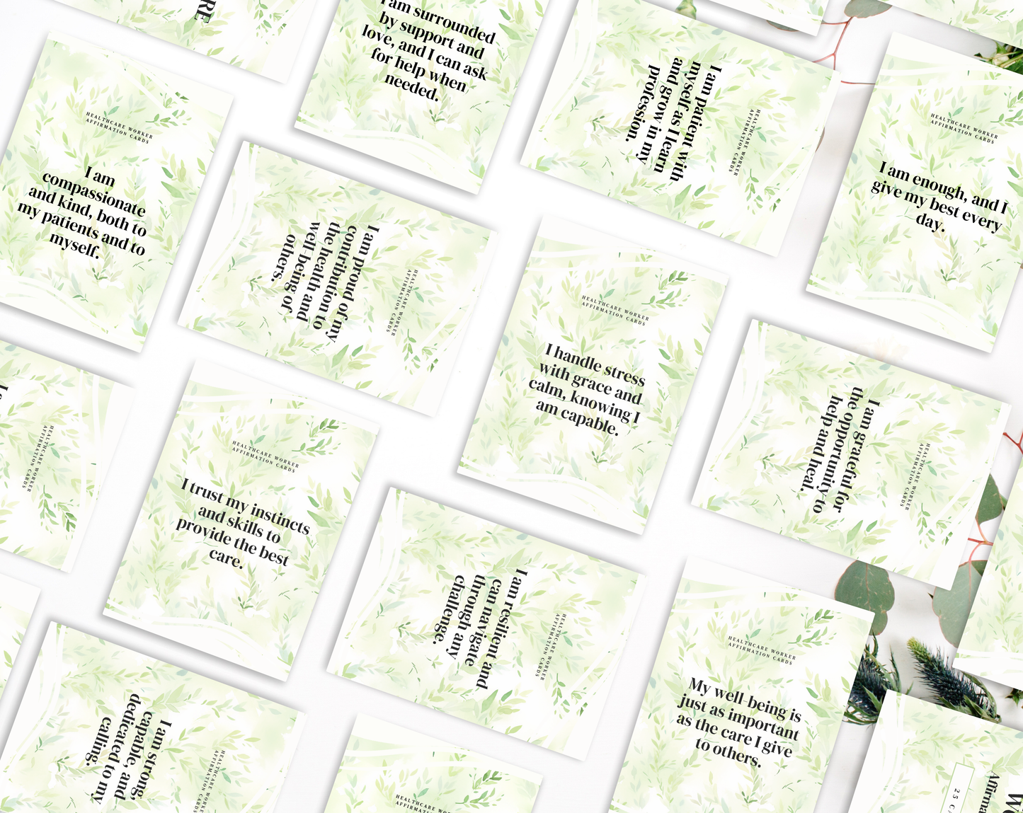 25 Healthcare Worker Affirmation Cards