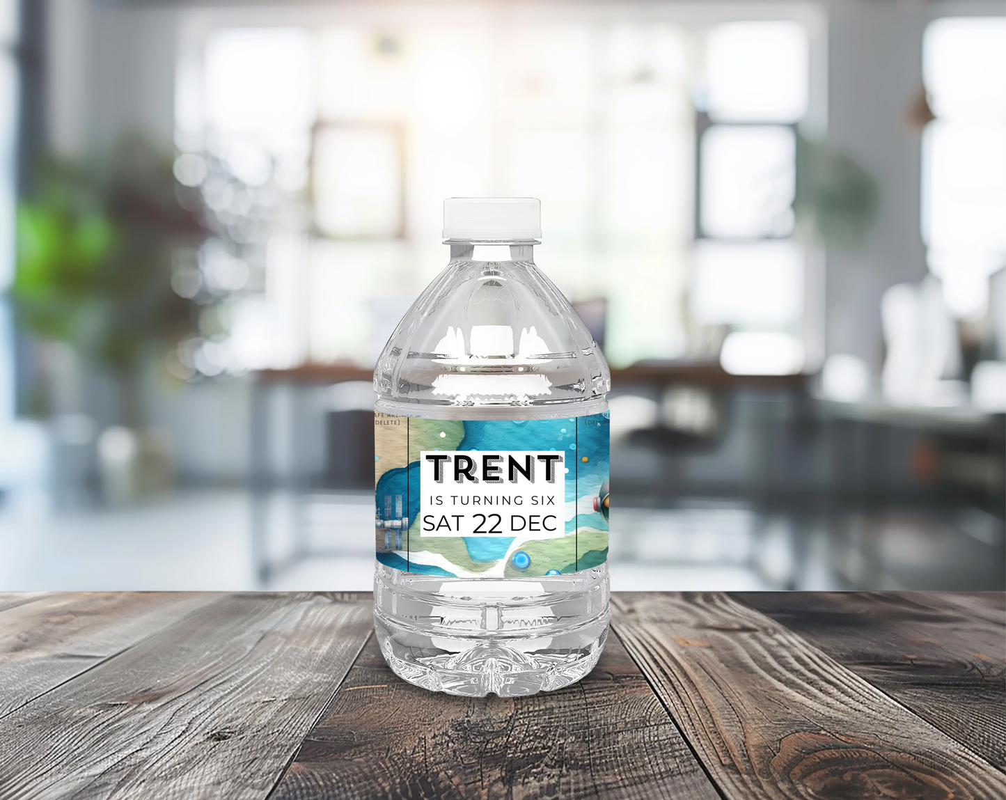 6th Birthday Water Bottle Label