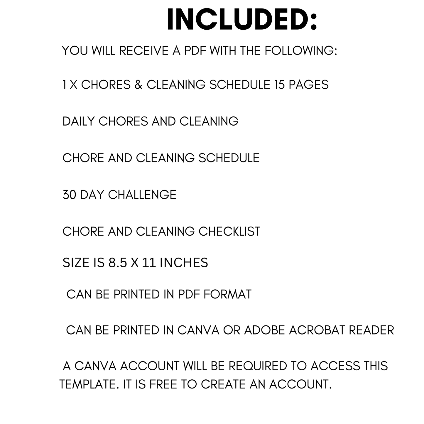 Chores and Cleaning Schedule