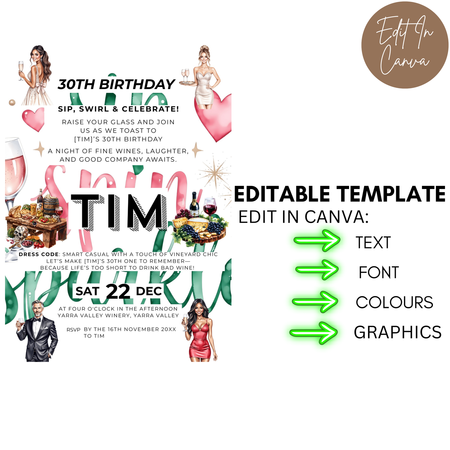 30th Birthday Invitation Male