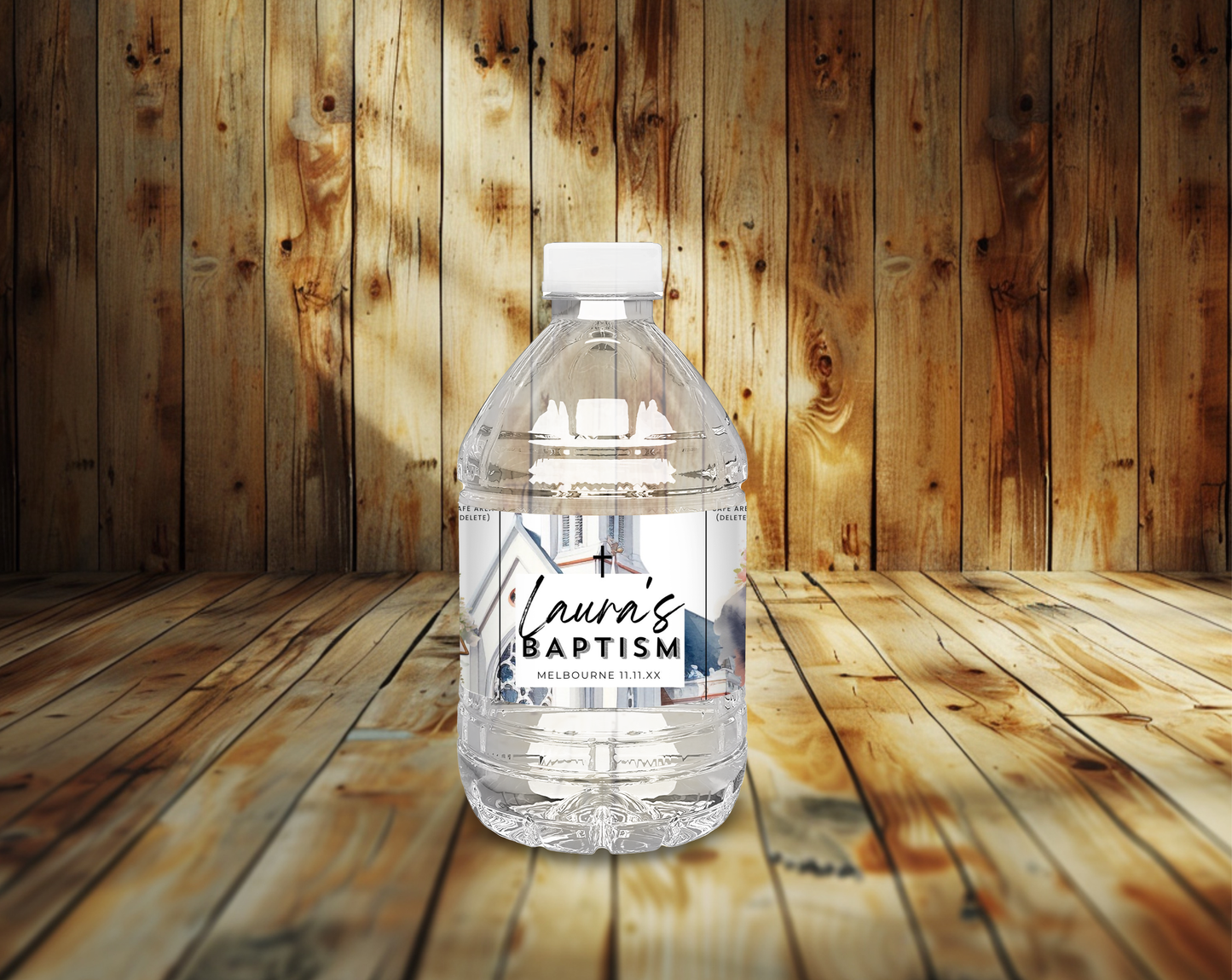 Baptism Water Bottle Label Female