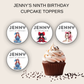 9th Birthday Cupcake Toppers Girl