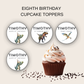 8th Birthday Cupcake Toppers Boy