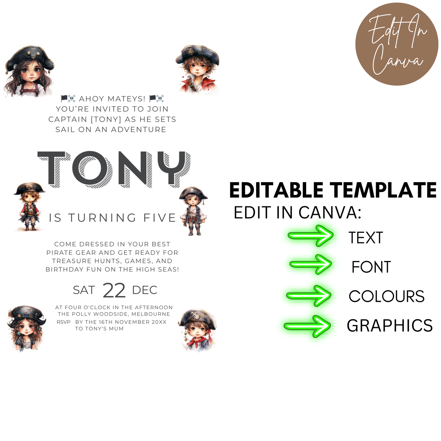 5th Birthday Invitation