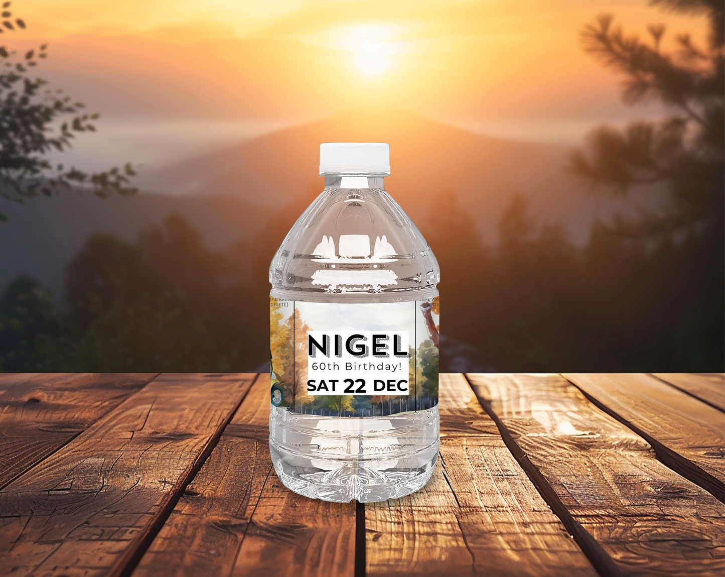 60th Birthday Water Bottle Label