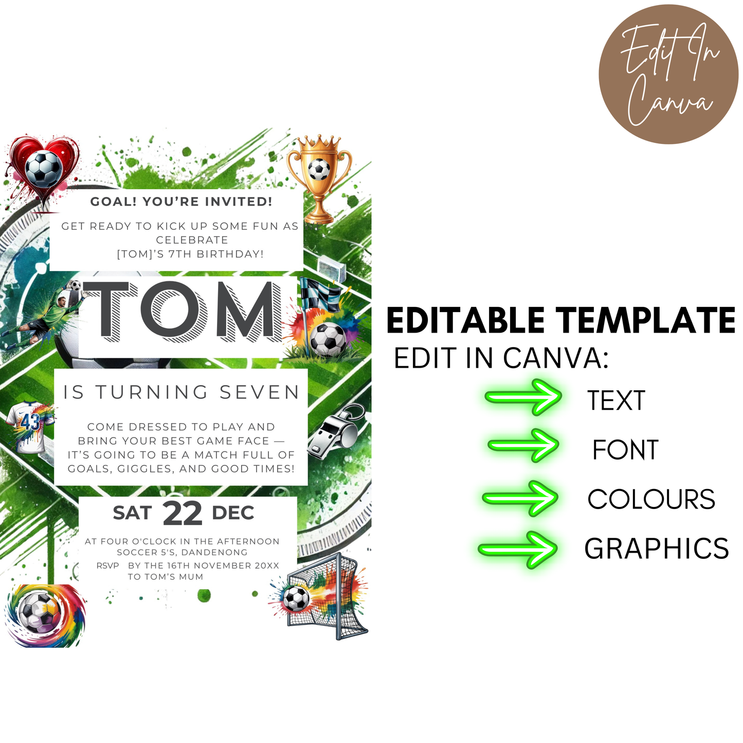 7th Birthday Invitation