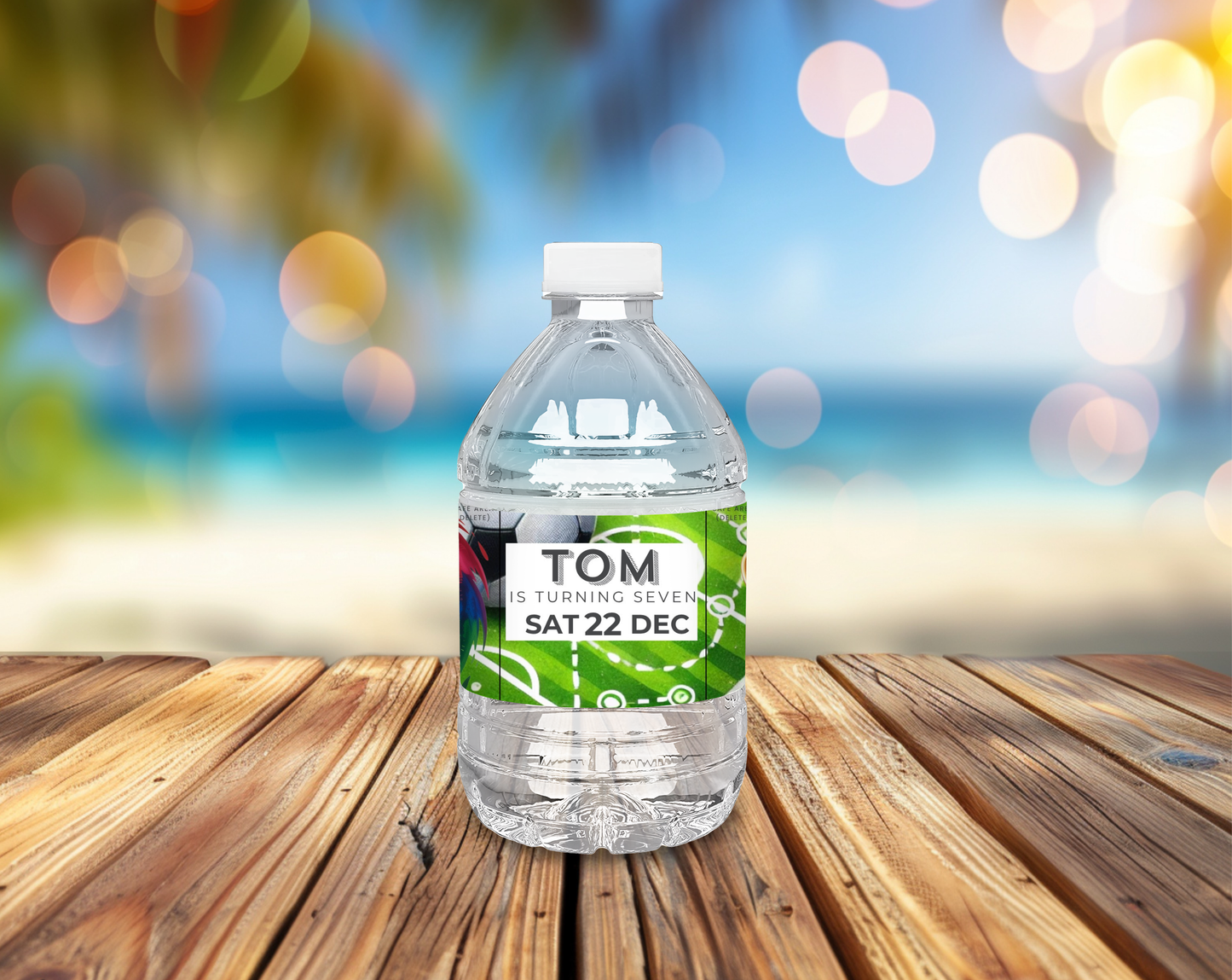 7th Birthday Water Bottle Label Male