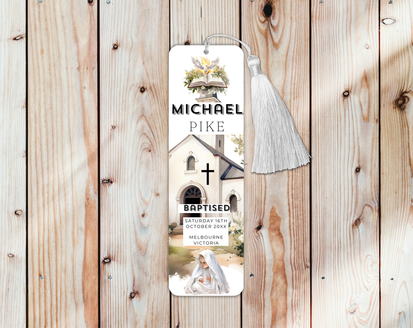 Baptism Bookmarks Male