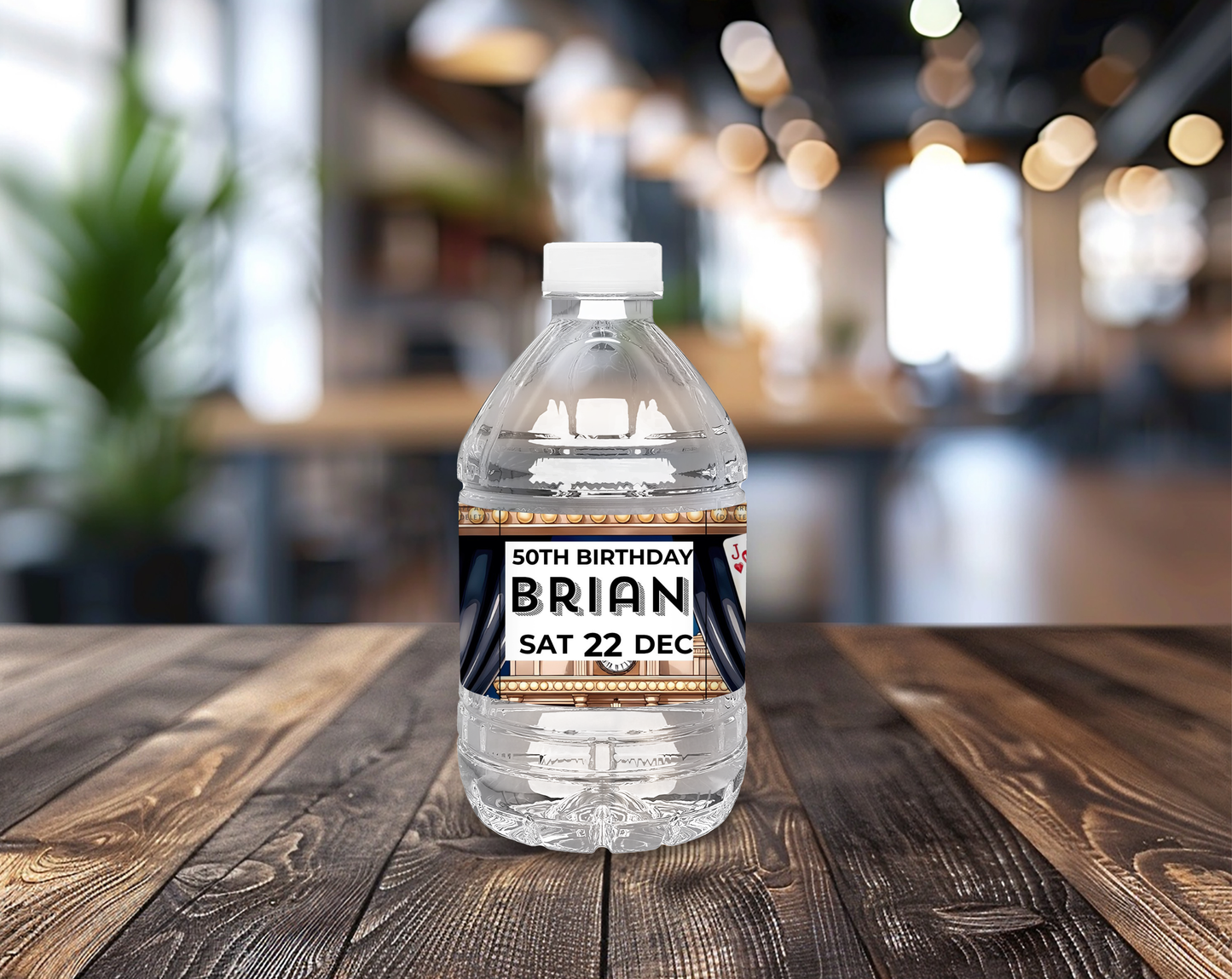 50th Birthday Water Bottle Label Male