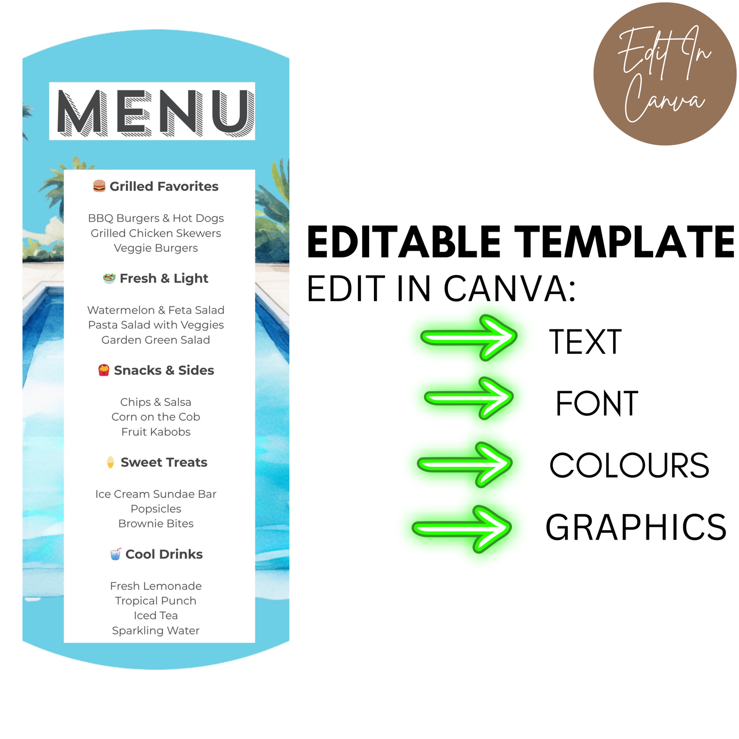 Pool Party Menu