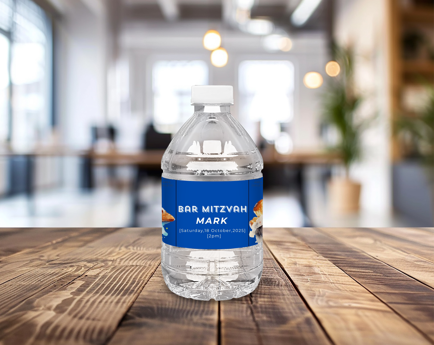 Bar Mitzvah Water Bottle Label