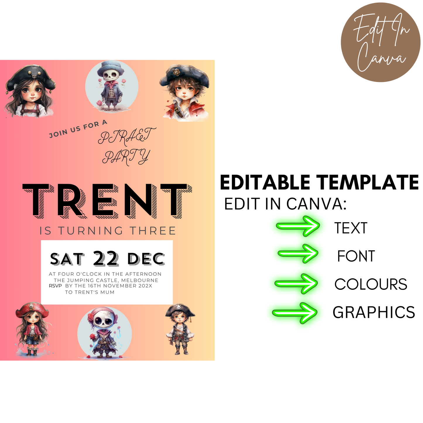 3rd Birthday Invitation Male