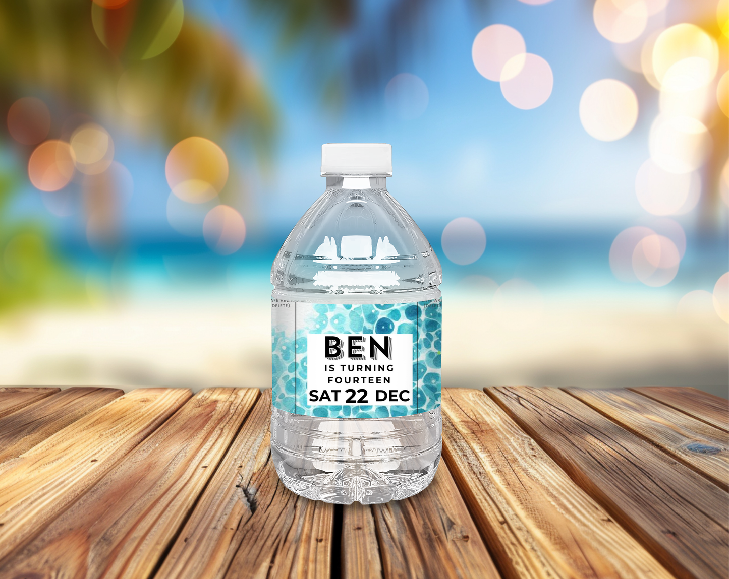 14th Birthday Water Bottle Label Male