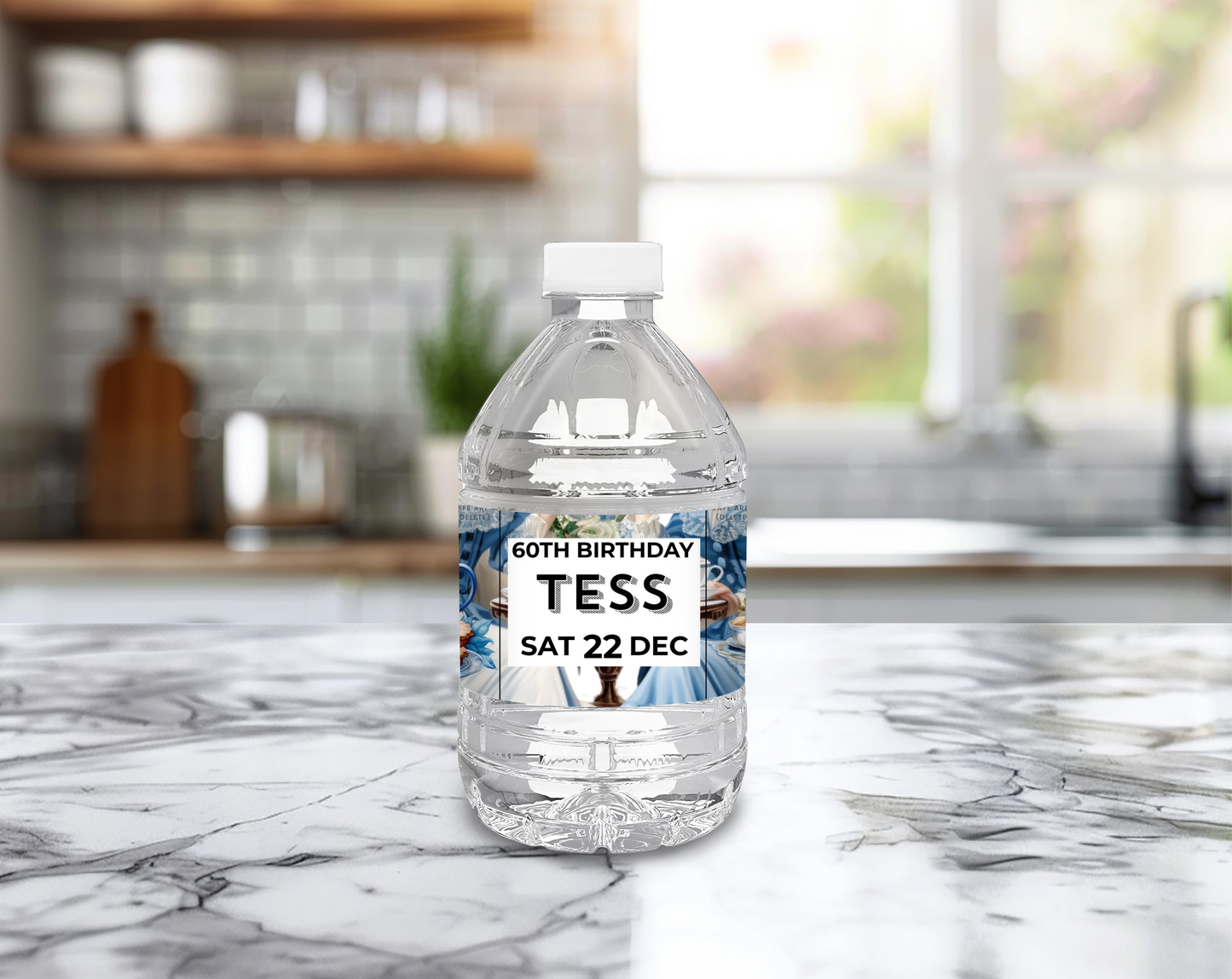 60th Birthday Water Bottle Label Female