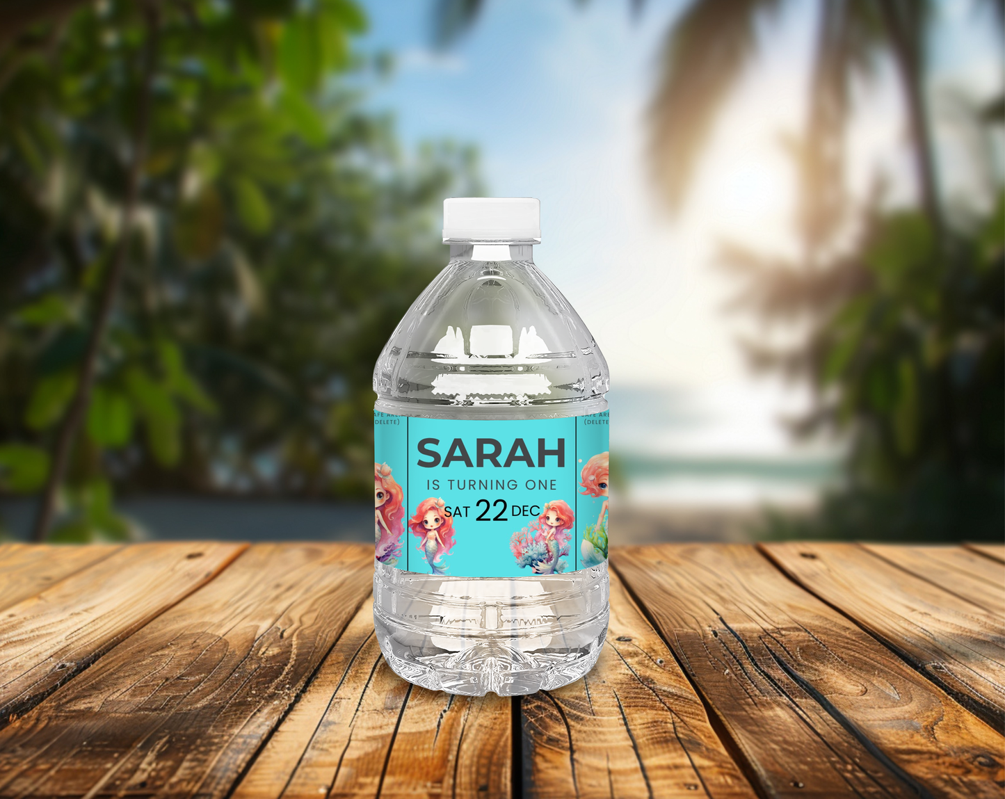 1st Birthday Water Bottle Label Female