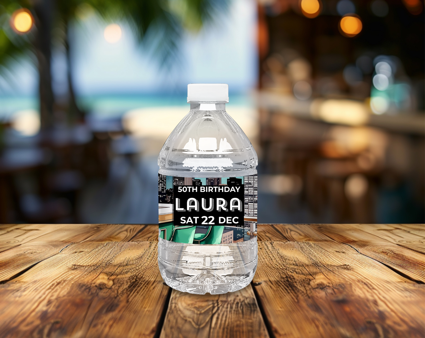 50th Birthday Water Bottle Label