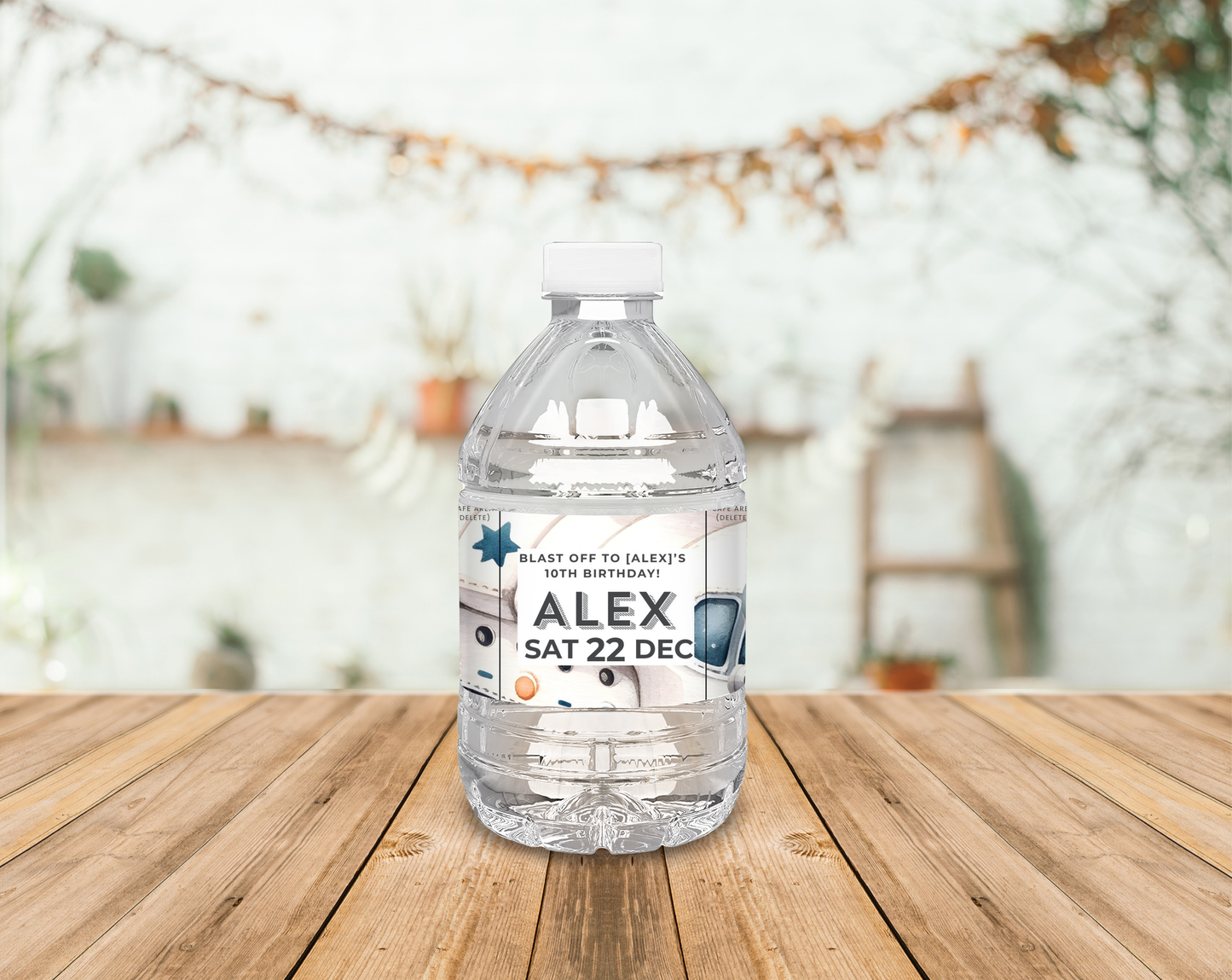 10th Birthday Water Bottle Label Male