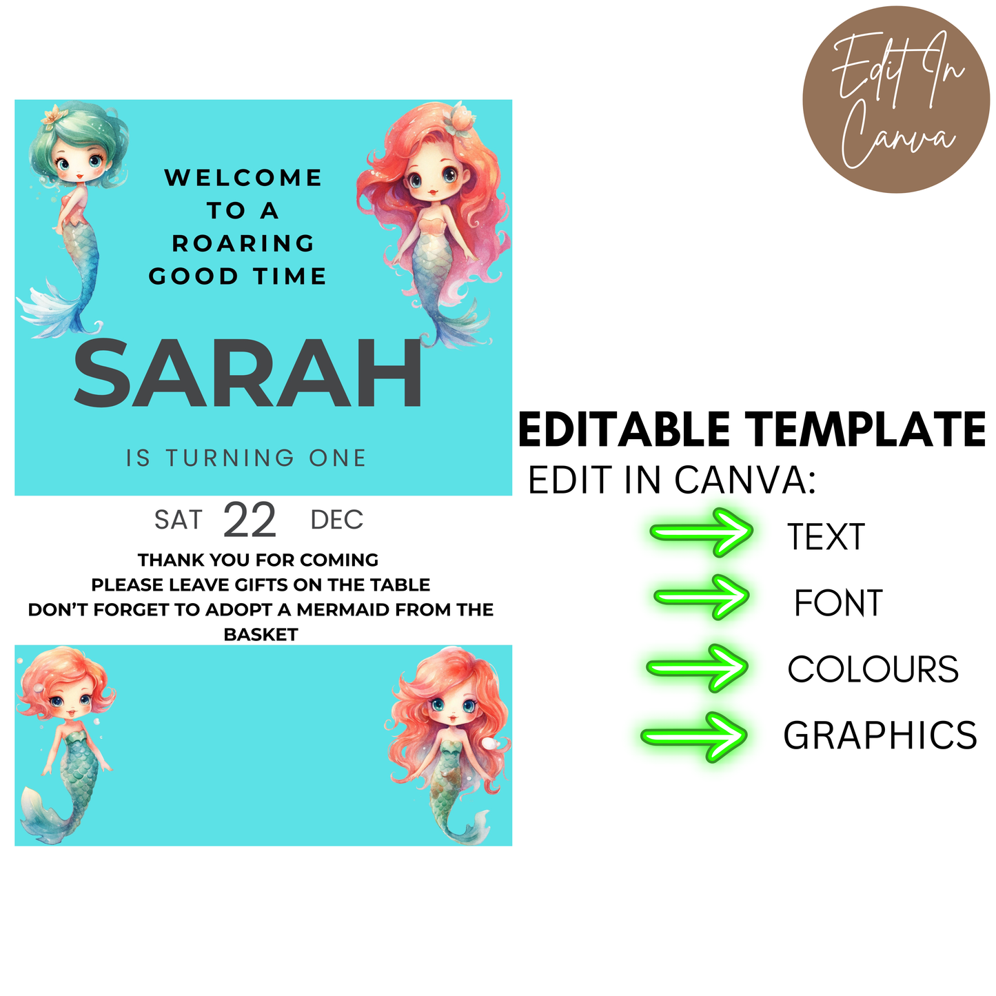 1st Birthday Welcome Sign