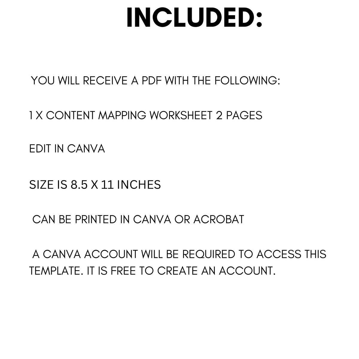 Content Mapping Content Map Template