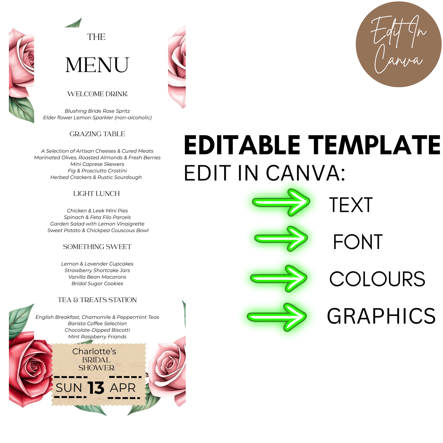 Bridal Shower Menu