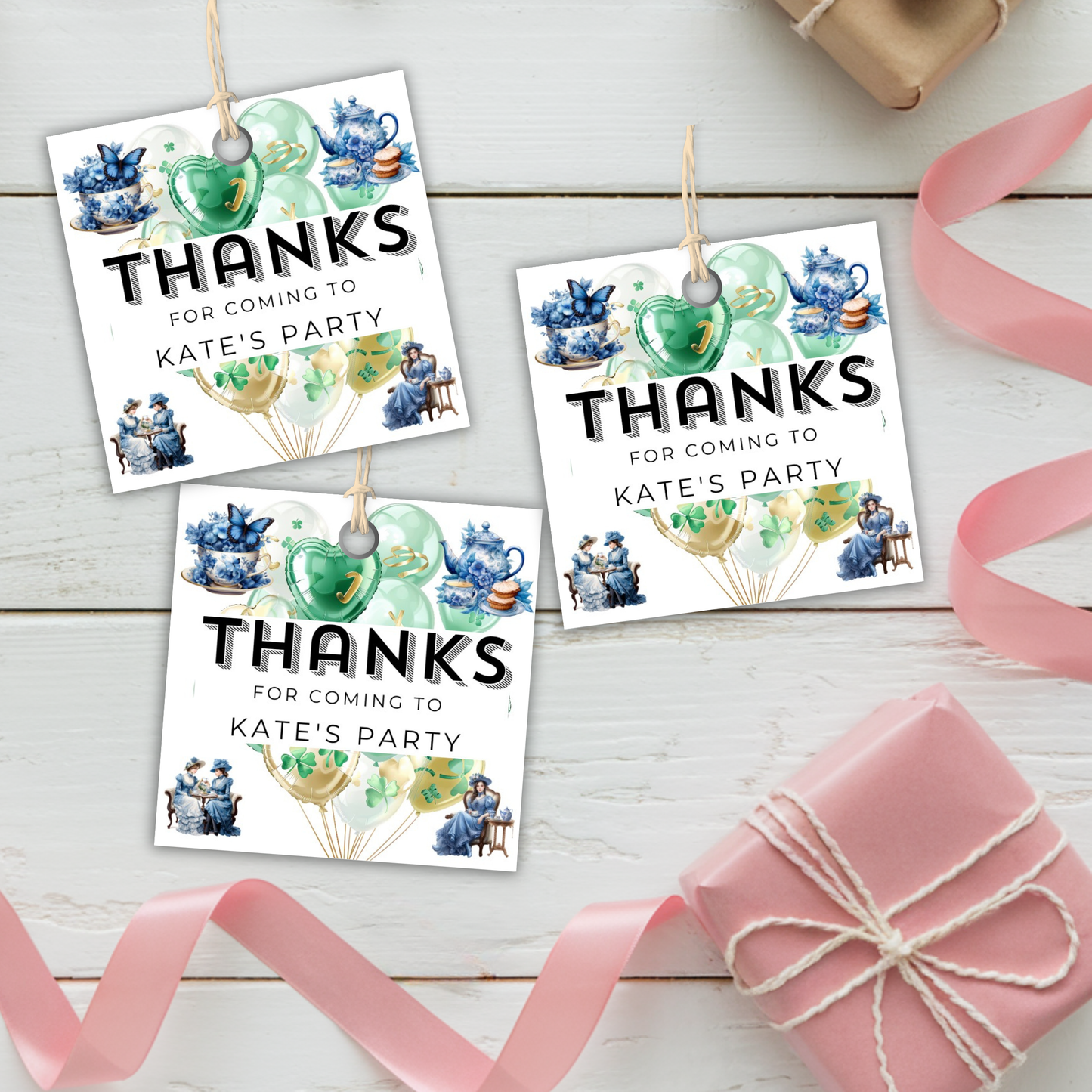 80th Birthday Girl Thank You Tag