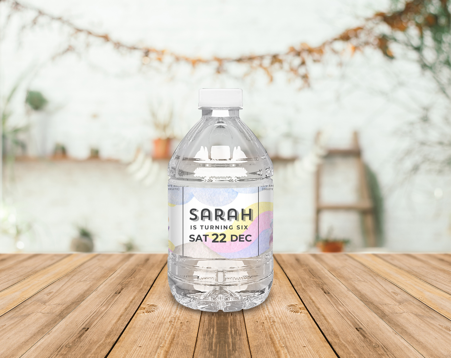 6th Birthday Water Bottle Label Female