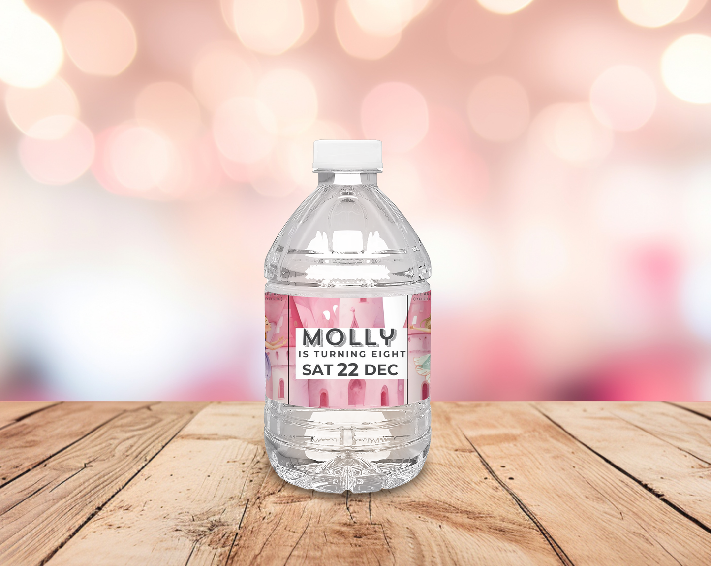 8th Birthday Water Bottle Label Female