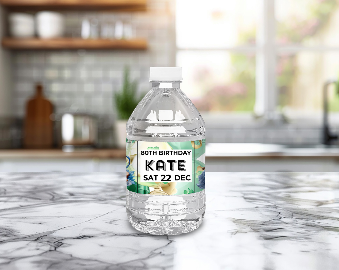 80th Birthday Water Bottle Label