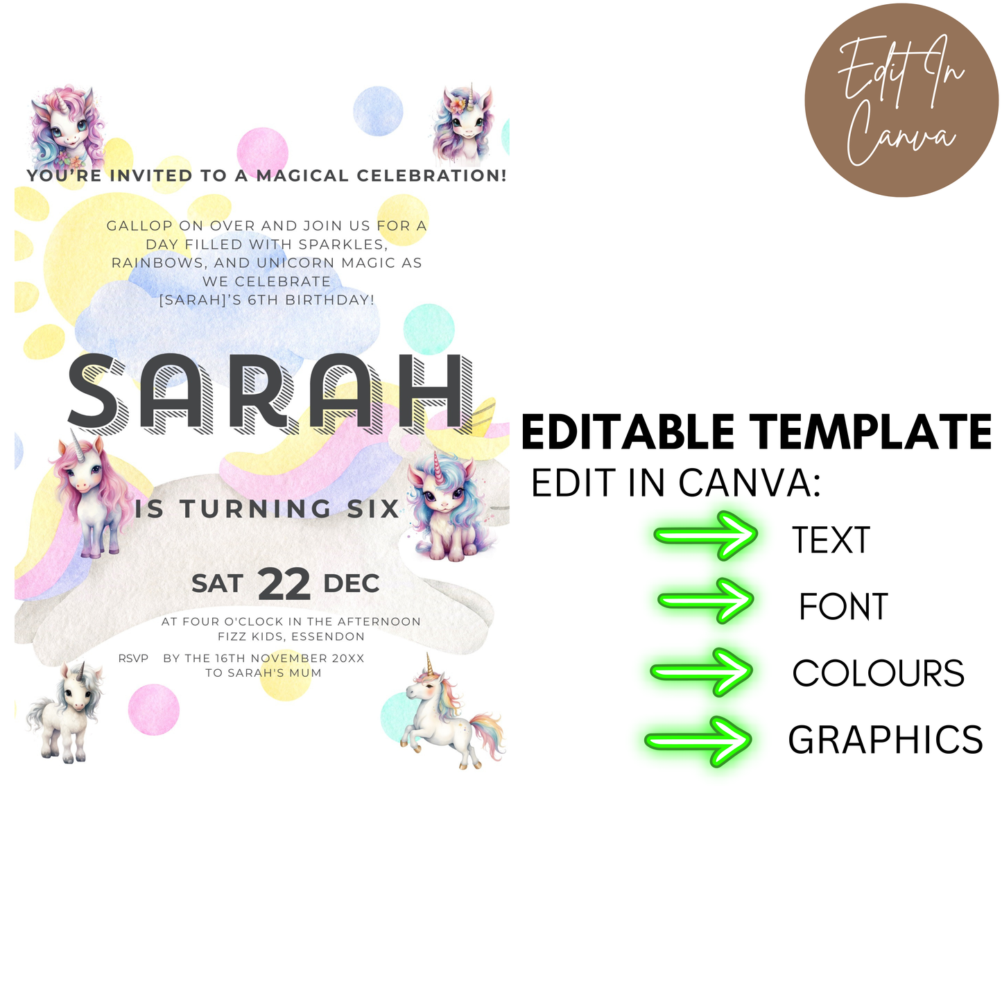 6th Birthday Invitation