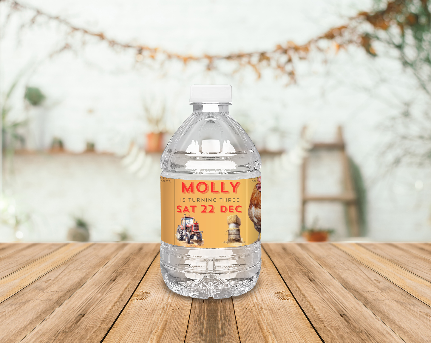 3rd Birthday Water Bottle Label