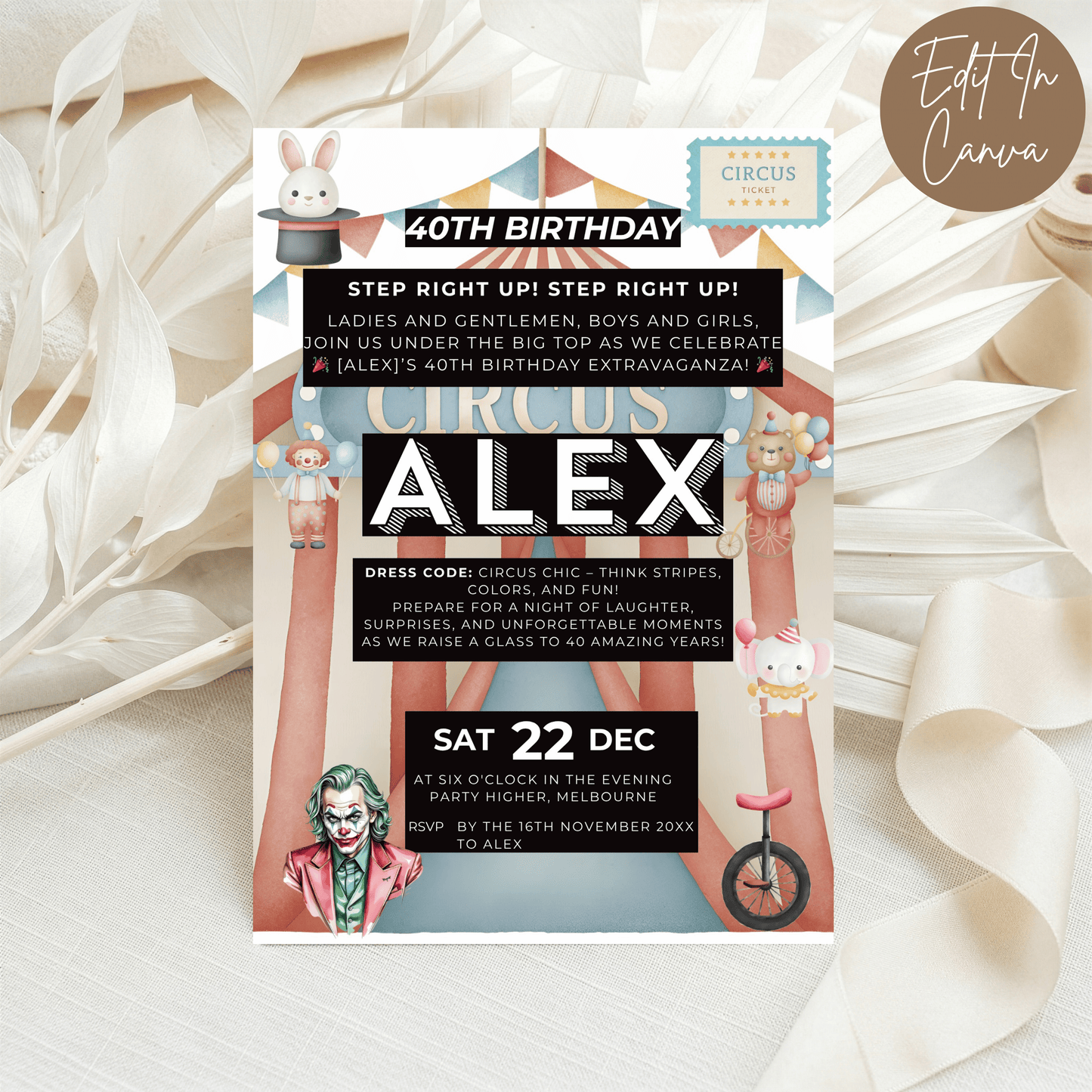 40th Birthday Invitation