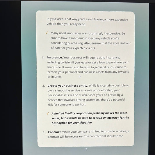 Income Boost Blueprint Limo Service