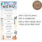 40th Birthday Menu