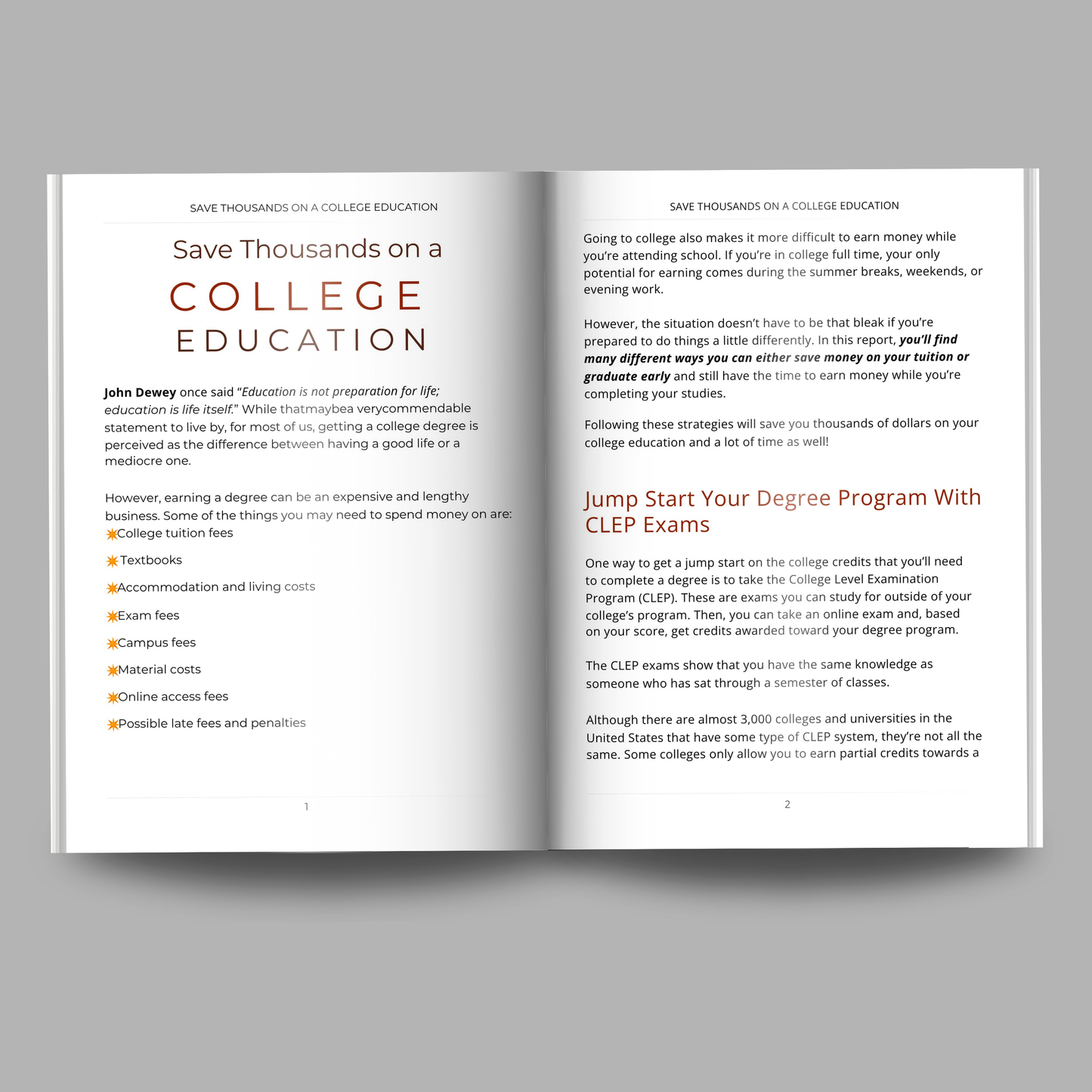 Save Thousands On A College Education Ebook