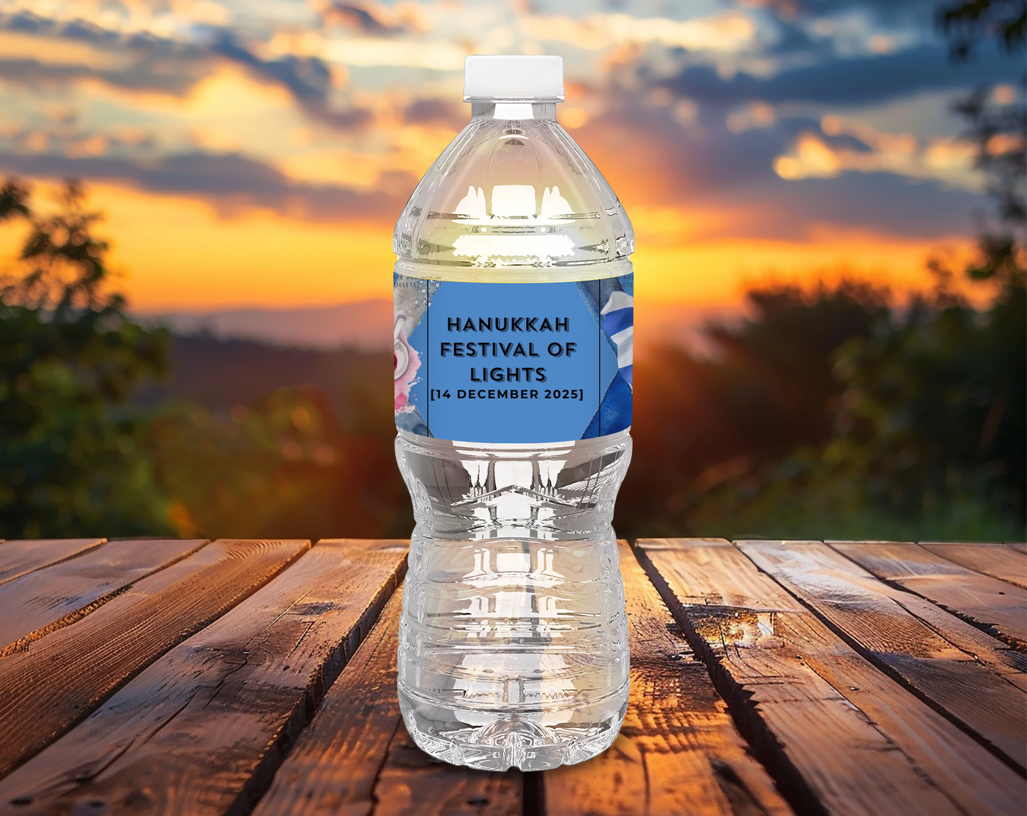 Hanukkah Water Bottle Label