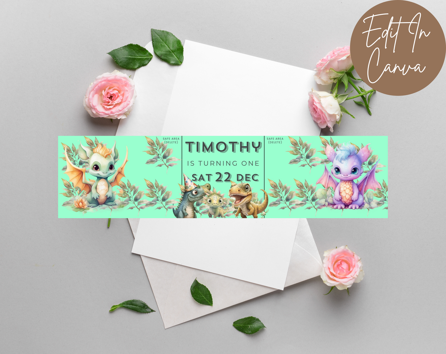 1st Birthday Water Bottle Label