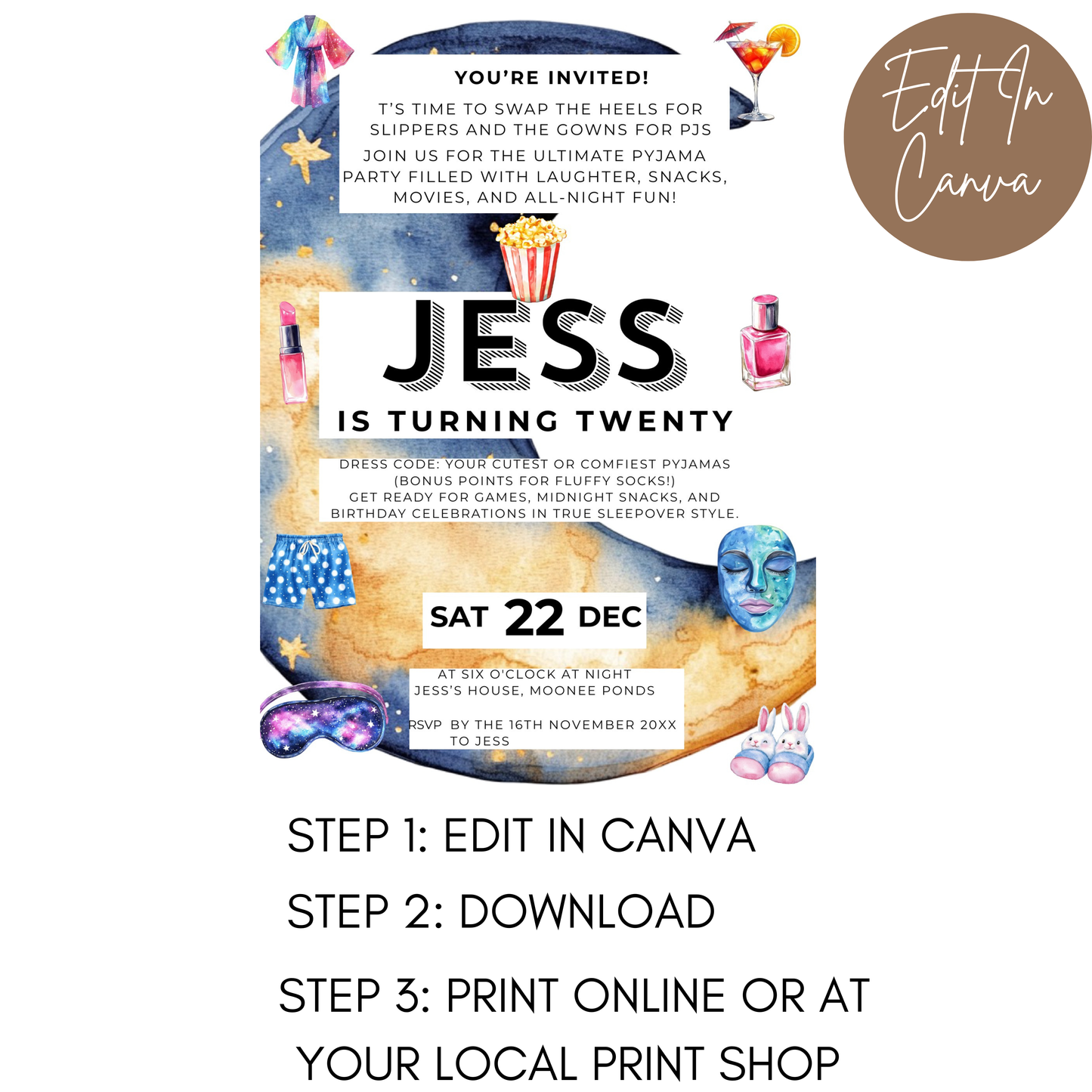 20th Birthday Invitation