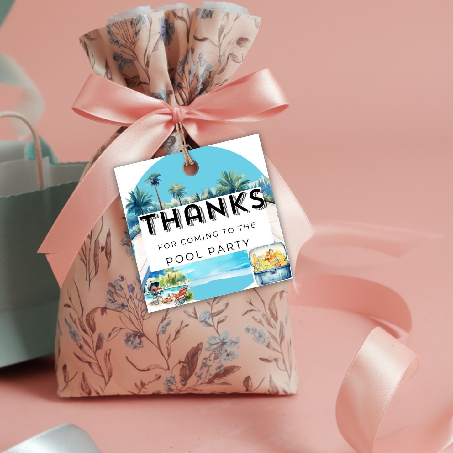 Pool Party Thank You Tags