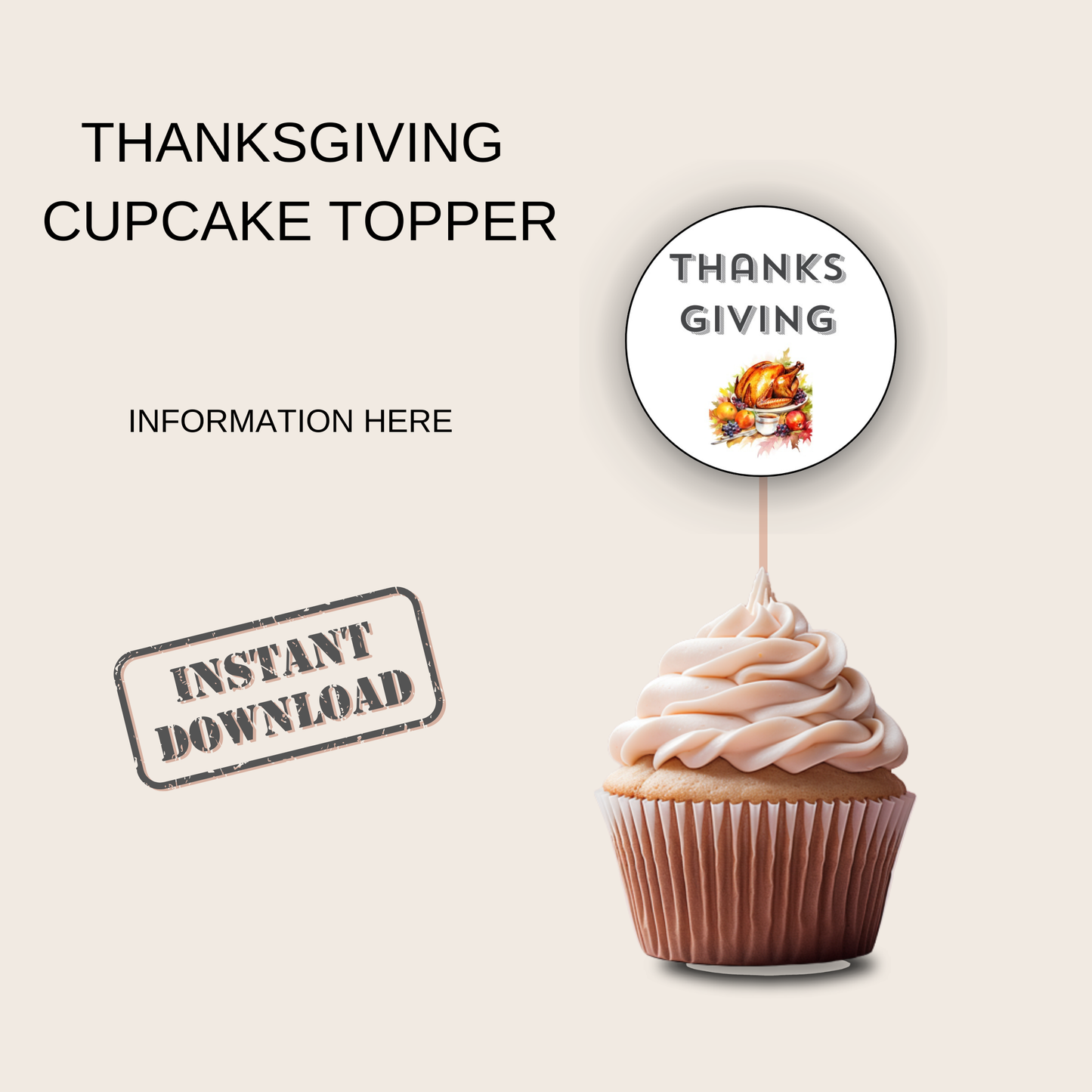 Thanksgiving Cupcake Topper