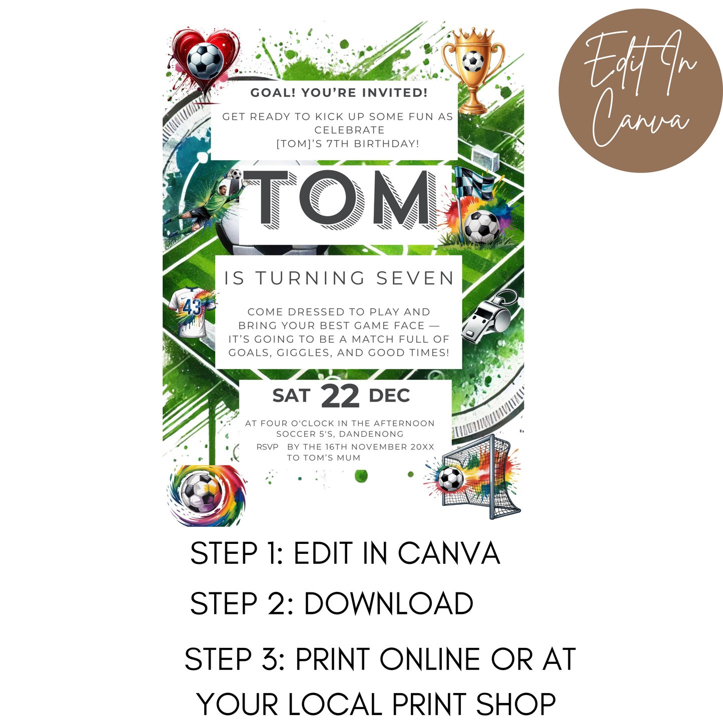 7th Birthday Invitation