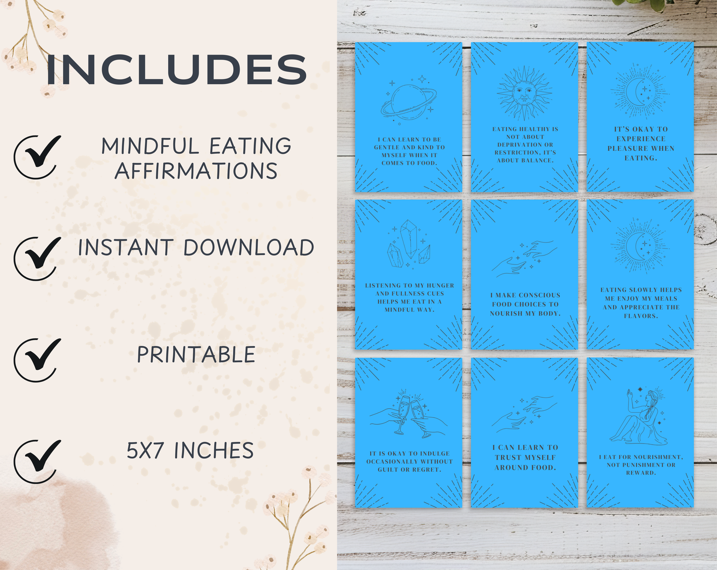30 Mindful Eating Affirmation Cards
