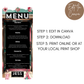 30th Birthday Menu Female