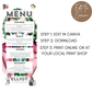 17th Birthday Menu
