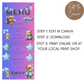 2nd Birthday Menu Female