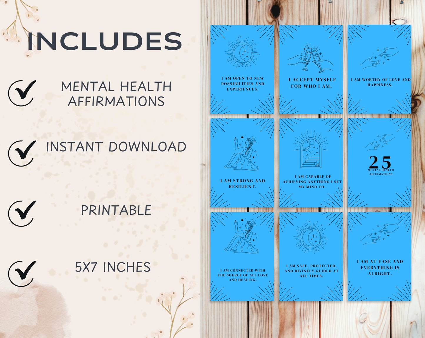 25 Mental Health Affirmation Cards