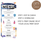20th Birthday Menu Female